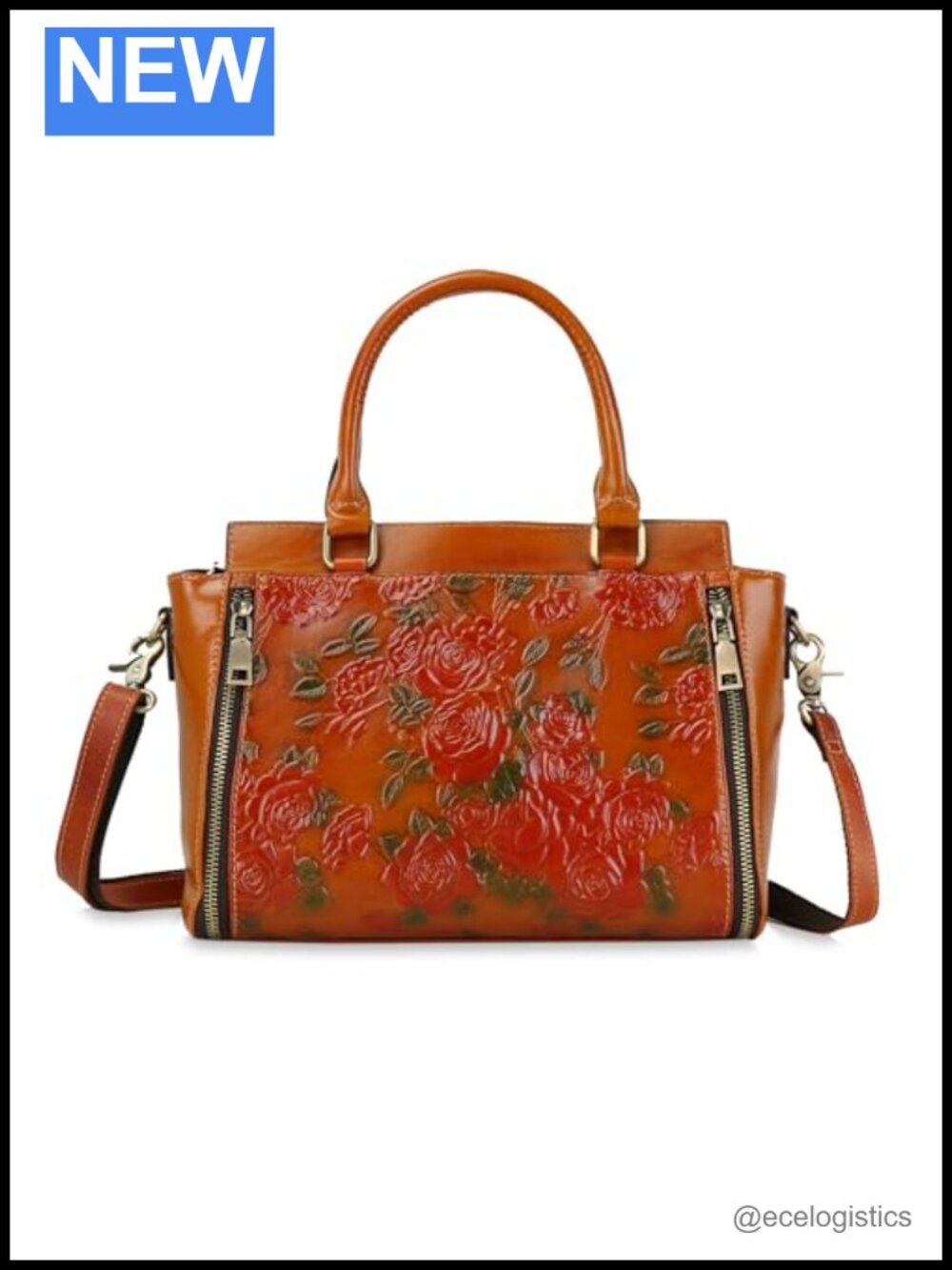Vintage Leather Satchel Crossbody Bag Women Shoulder Purse Large Capacity